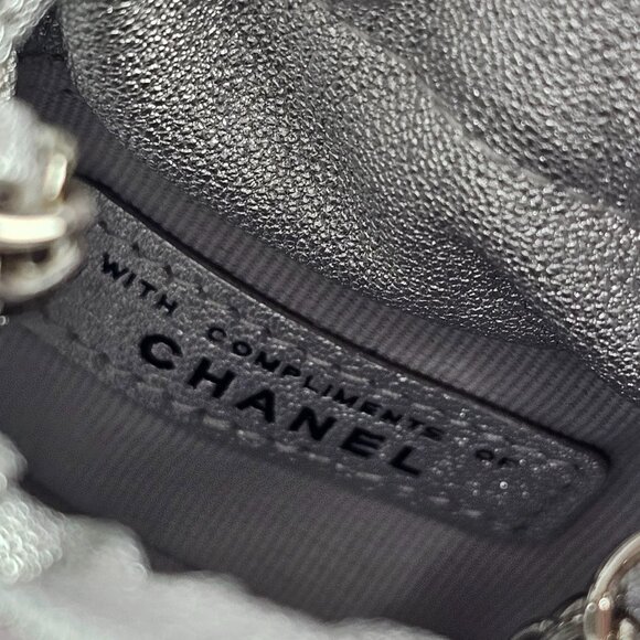 CHANEL Mini Shoulder Quilted Chain Bag Bucket Square *FULL SET Box Dust Bag Tags - Picture 11 of 12